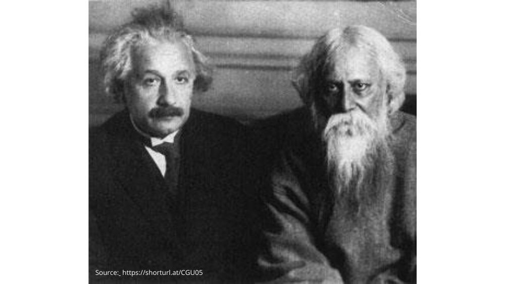 Albert Einstein with Rabindranath Tagore in 1934