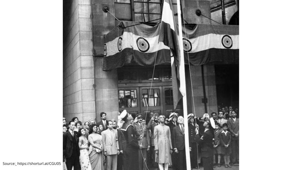 First Indian flag hoist 